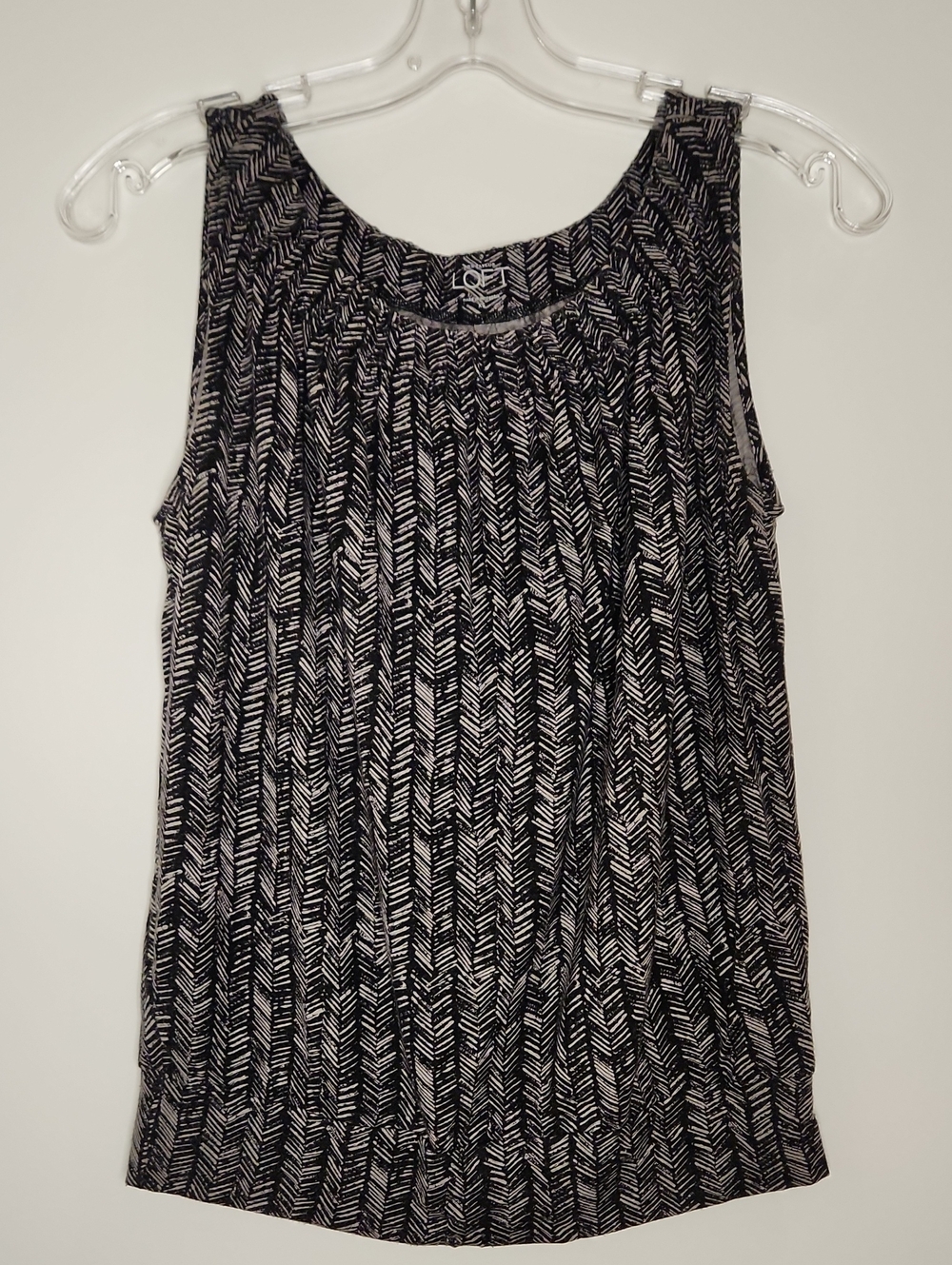 LOFT Black & White Chevron-Style Sleeveless Tank